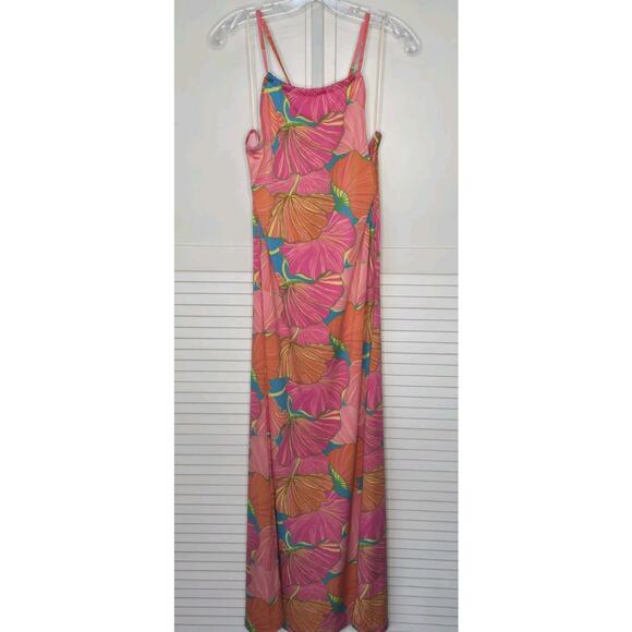 Trina Turk Tropical Floral Halter Long Jersey Stretch Maxi Dress Resort New S - Picture 3 of 10